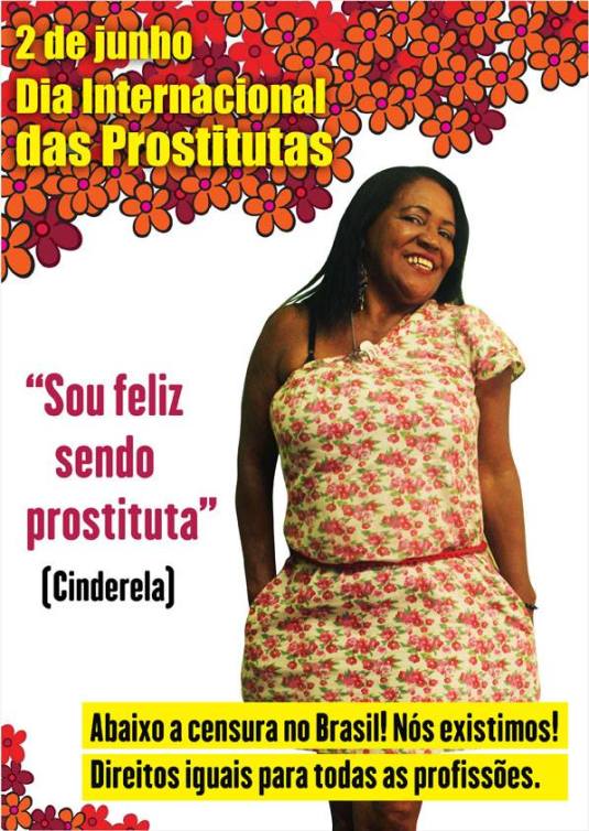 Cartaz reelaborada por ativistas do movimento nacional de prostitutas em resposta à censura à Campanha
